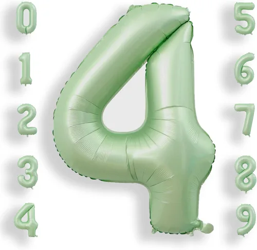 Vista 43 de AULE Globos grandes de 40 pulgadas con números 0 azules, globos grandes de números de aluminio, decoraciones de fiesta de cumpleaños de helio