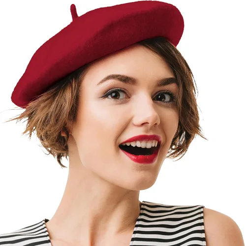 Vista 4 de Kangaroo Sombrero de lana de boina francesa para hombres y mujeres para Beige