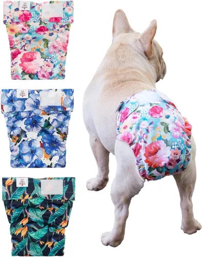 Vista 20 de CuteBone WWD28XS - Pañales lavables para perras, sin agujero para la cola, reutilizables, pantalones de entrenamiento para perritos, con cola