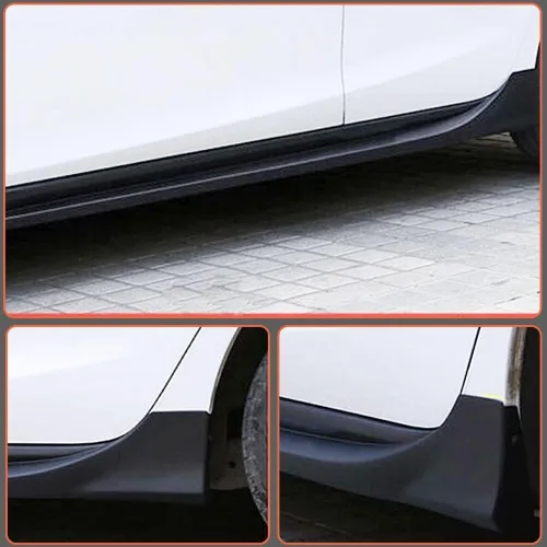 Vista 3 de Faldas laterales para Mazda 3 Hatchback 2014-2019 negro mate ABS falda lateral extensiones panel divisor antiarañazos kit de cuerpo