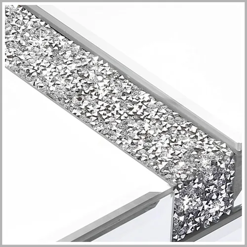 Vista 4 de Joyero grande de cristal con diamantes de imitación organizador de joyas caja decorativa para mujeres y niñas regalo lujoso