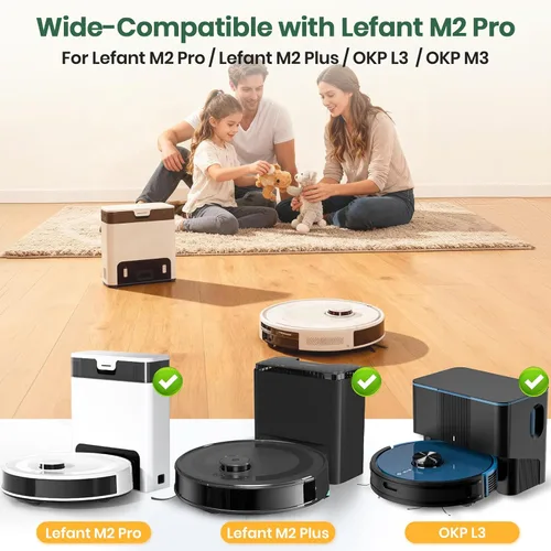 Vista 2 de Paquete de 16 bolsas de polvo M2 Plus compatibles con Lefant M2 Pro M2S Pro M2 Plus Robot Bolsas de vacío 2.6L de gran capacidad Bolsas resistentes