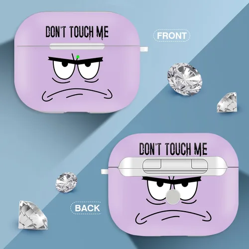 Vista 7 de Funda para Airpods de 3ª Generación, No Me Toques Funda Genial con Cordón Ojos Grandes Dibujos Animados Lindos para Funda de Airpods de 3ª