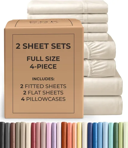 Vista 117 de Pack of 2, Twin Size 3 Piece Sheet Set - Breathable & Cooling - White