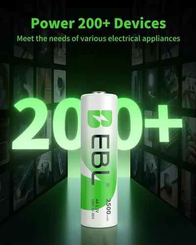 Vista 2 de EBL Baterías recargables AA de 1.2 V 2500 mAh de alto rendimiento precargadas pilas AA – 4