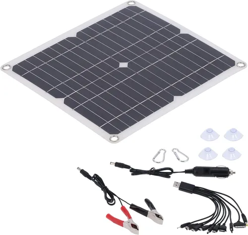 Vista 6 de Panel solar, tablero cargador de panel de célula solar de 15W 18V, impermeable IP65