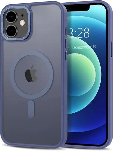 Vista 311 de Anuck - Funda magnética para iPhone 11 compatible con MagSafe, carcasa trasera mate translúcida dura, borde de TPU, delgada, resistente a impactos