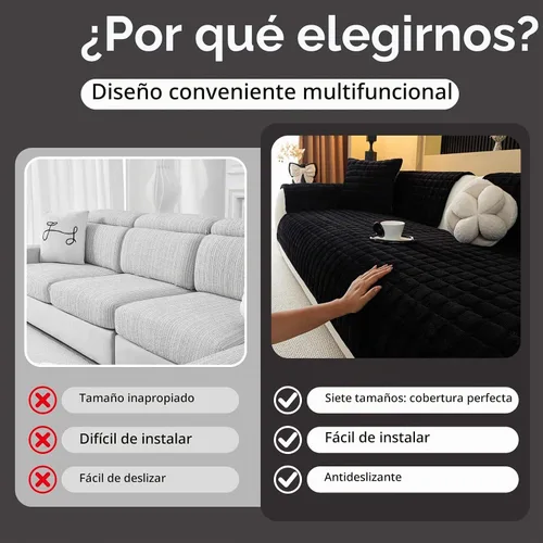 Vista 3 de Funda de terciopelo para sofá, funda de sofá modular de felpa, lavable, funda antideslizante para reposabrazos y respaldo, fundas protectoras