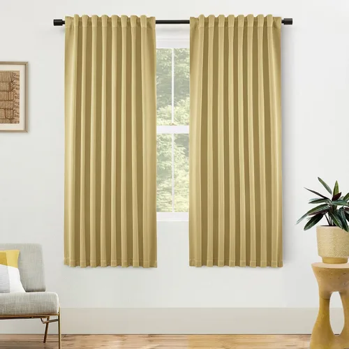 Vista 59 de SHINELAND Cortinas opacas cortas para ventanas de dormitorio, cortinas de baño, 45 pulgadas de largo