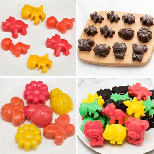 Vista 6 de WARM TIME Juego de 6 moldes de silicona para chocolate, moldes antiadherentes de grado alimenticio, moldes de cocina para chocolate, dulces
