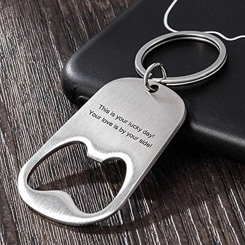 Vista 5 de Llavero personalizado de plata con abrebotellas personalizado para hombre, papá, abuelo, llaveros, texto grabado, abrecerveza, regalo para él