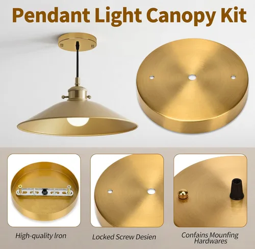 Vista 4 de Sangle Sopffy Kit de Dosel para Luz Colgante, Kit de Dosel de Iluminación de Techo de 4.7 Pulgadas con Todos los Herrajes de Montaje Placa de Techo