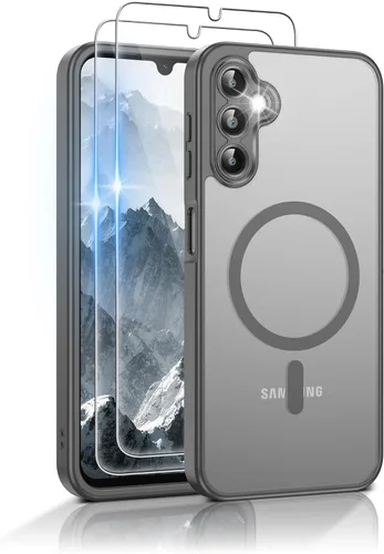 Vista 47 de Gritup Funda para Samsung Galaxy S23 con 2 protectores de pantalla (compatible con MagSafe) (protección de grado militar), delgada, translúcida Negro