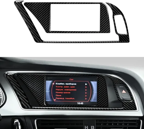 Vista 11 de Adhesivos para panel de CD de aire acondicionado para Audi A4 A5 S4 S5 RS4 RS5 Q5 accesorios de fibra de carbono interior pegatinas, estilo B