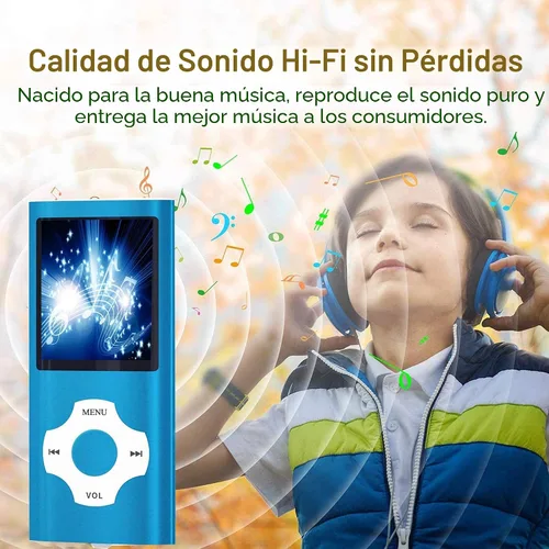 Vista 5 de Hotechs - Reproductor de MP3, reproductor de música MP3 con tarjeta SD de memoria de 32 GB, pantalla LCD digital clásica delgada de 1.82 pulgadas