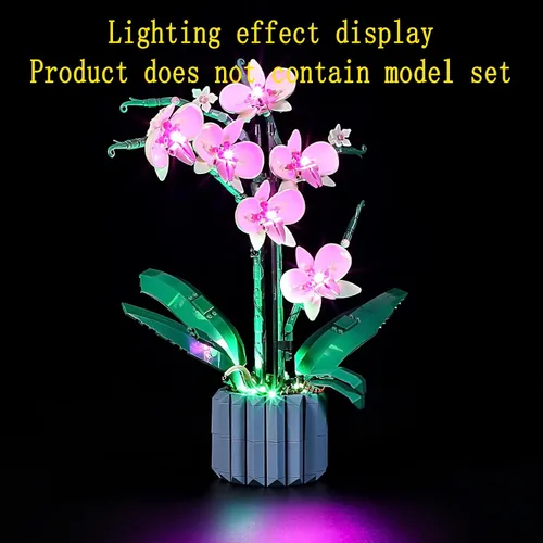 Vista 6 de GEAMENT - Kit de luces LED compatible con LEGO Orquídea, juego de iluminación para el modelo de construcción Creator 10311