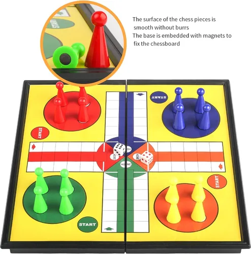 Vista 6 de Andux Juego de mesa portátil de ajedrez magnético plegable Ludo CXYXQ-03 (M) Portable Travel Board Game, for Adult and Teenager, for After-school