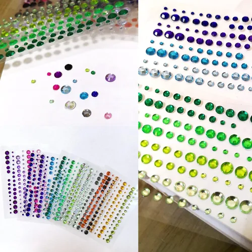 Vista 6 de 2800 piezas de 25 hojas autoadhesivas de joyas de diamantes de imitación, calcomanías de diamantes de imitación, gemas de diamantes de imitación