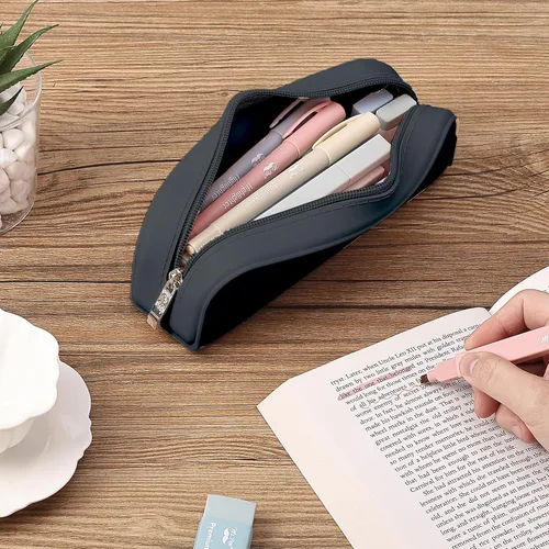 Vista 8 de Mr. Pen - Estuche de silicona para lápices, estuche para lápices negro, estuche pequeño para lápices, estuche para lápices estético Bolsa