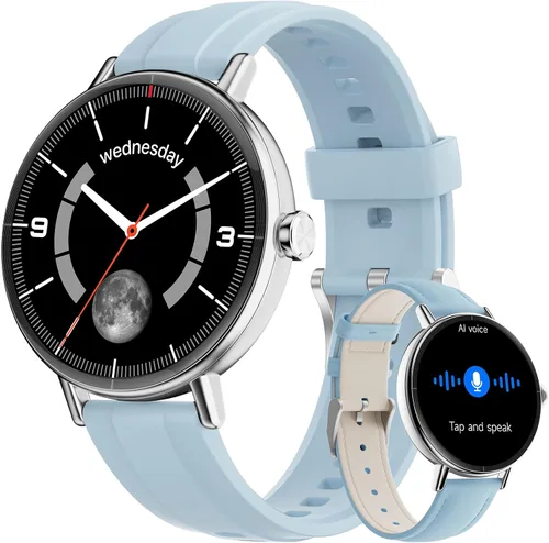 Vista 11 de Yoever Smart Watch for Men Women,1.57" 43mm HD Scree,BT Calling,2 Straps
