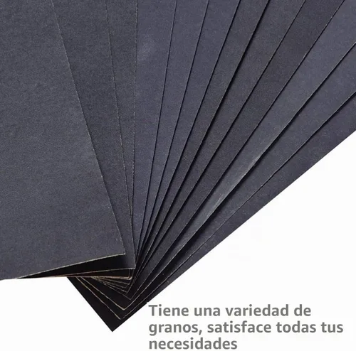 Vista 4 de Papel de lija húmedo y seco, grano surtido 240-3000 para lijado automotriz y de madera, 90 hojas