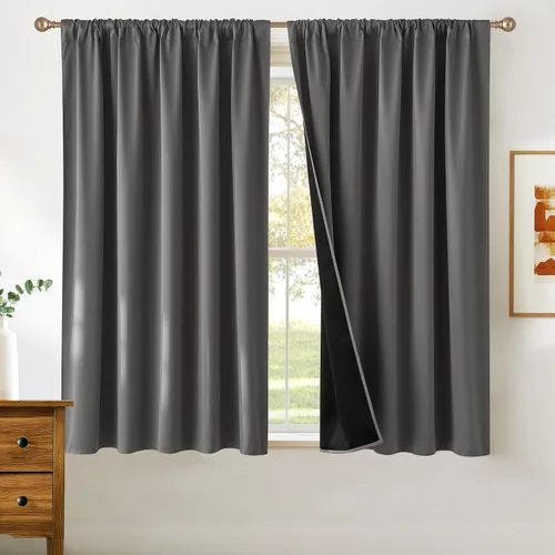Vista 72 de NICETOWN Biscotti - Cortinas de cocina beige de 36 pulgadas de largo, bolsillo para barra, 100% opacas, casuales y relajantes, tratamientos