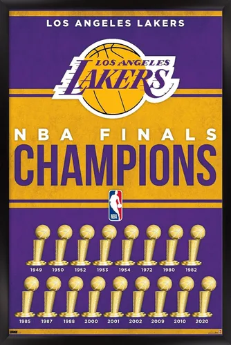Vista 8 de Trends International NBA Los Angeles Lakers - Póster de pared de Champions 23, 22.4 pulgadas de largo x 14.7 pulgadas, versión enmarcada de madera