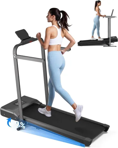 Vista 11 de MJWW Walking Pad, Auto Incline, 3.0HP, 300lb, Under-Desk, Remote LED 3-Negro