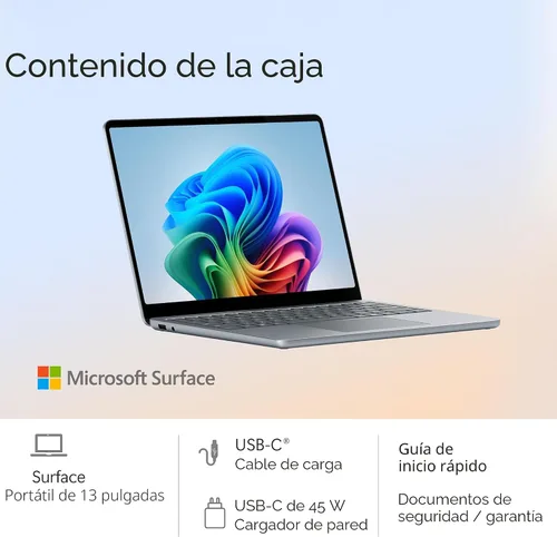 Vista 12 de Microsoft Surface Laptop (2025), PC con Windows 11 Copilot+, pantalla táctil de 13 pulgadas, Snapdragon X Plus (8 núcleos), 16 GB de RAM Océano