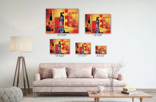 Vista 2 de SpiritualHands Máscaras africanas - Lienzo decorativo para pared, lienzo de dama africana, vibrante arte de pared africano hecho a mano