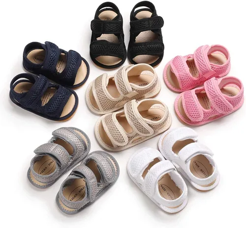 Vista 2 de RVROVIC Sandalias de primera calidad para bebés, niños y niñas, suela de goma antideslizante suave, zapatos de verano al aire libre para niños