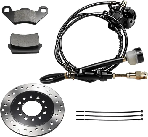 Vista 9 de Sistema de Calibrador de Freno de Disco Hidráulico Trasero Juego de Pastillas de Rotor Compatible con Moto de Cross, Quad, ATV, Go-kart de 150cc