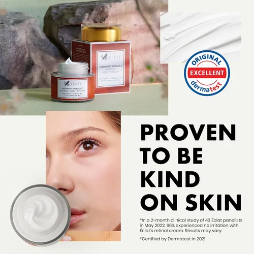 Vista 9 de Eclat Skincare Plump & Smooth - Crema hidratante facial con vitamina C y retinol crema hidratante facial de noche, 100% vegano y desarrollado por
