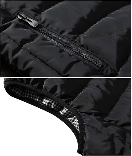 Vista 4 de Feiairuike Abrigos de chaleco acolchados para exteriores con cuello alto para hombre