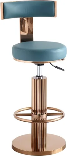 Vista 13 de FUNROLUX Gold Bar Stools, Adjustable Swivel Counter Height Barstools Black Negro