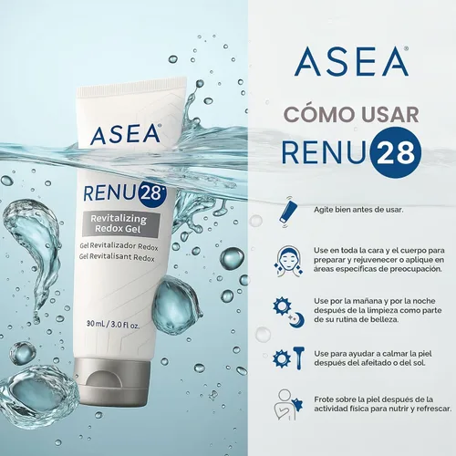 Vista 6 de ASEA gel para cuidado de la piel Renu 28 Redox de 2.7 onzas Contains Redox Molecules, Lightweight Gel, Face & Body Use, Clean Beauty Formula and