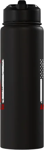 Vista 2 de Amarillo American Flag Baseball Lover USA Amarillo Stainless Steel Insulated Water Bottle