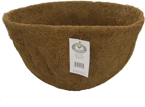 Vista 6 de Forro de coco moldeado redondo de 12 x 8 pulgadas para maceta colgante