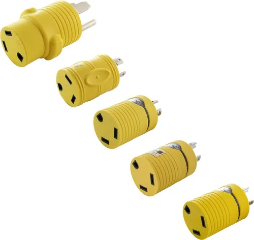 Vista 11 de AC WORKS Generador a adaptador RV de 30 amperios (L5-20 20A 3 clavijas de bloqueo compacto) Amarillo