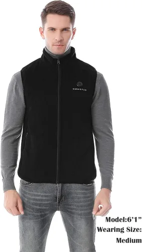 Vista 3 de Venustas Chaleco térmico de forro polar para hombre con batería de 7.4 V, chaleco eléctrico aislado ligero