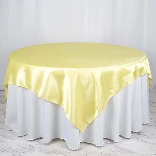 Vista 11 de Efavormart Paquete de 5 Sobremanteles Cuadrados de Satén de 60" para Decoraciones de Mesa de Bodas, Catering y Fiestas, Cubierta de Mantel Negro
