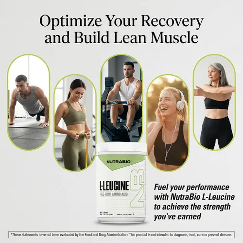 Vista 8 de NutraBio L-leucina 100% pura, recuperación y apoyo muscular, aminoácido de forma libre fermentada naturalmente, vegano, sin OMG, sin gluten