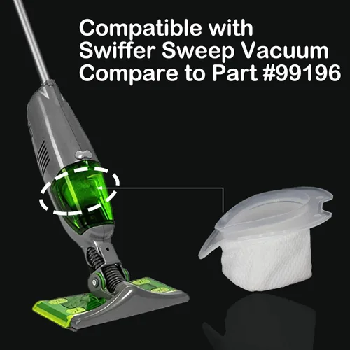 Vista 3 de Paquete de 12 filtros de repuesto compatibles con Swiffer Sweep y Vac. Comparar con la parte # 99196