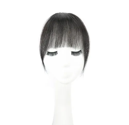 Vista 7 de Peluca de cabello humano real, color marrón y negro Marrón/Negro