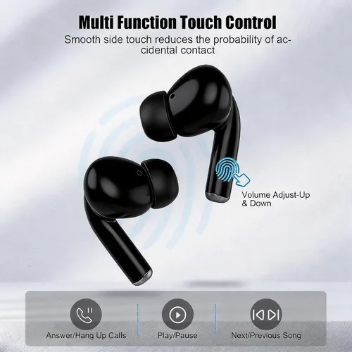 Vista 4 de Auriculares inalámbricos para Samsung S26/S25/S24, auriculares Bluetooth 5.3 40 horas, estéreo HiFi, micrófono transparente, cancelación de ruido