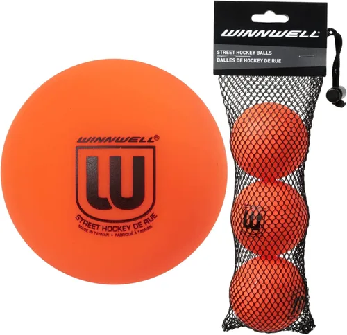 Vista 8 de Winnwell Pelotas deportivas de hockey callejero – Pelotas para interiores y exteriores con bolsa de almacenamiento – Ideal para juegos de hockey