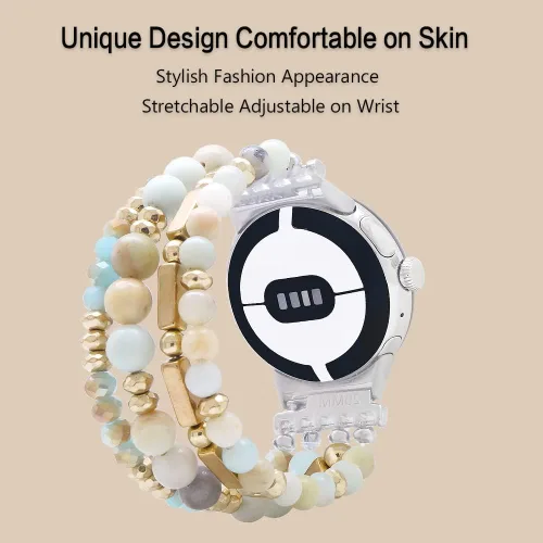 Vista 3 de C&L Accessories Correa de reloj compatible con Google Pixel para mujeres y hombres, pulsera ajustable hecha a mano