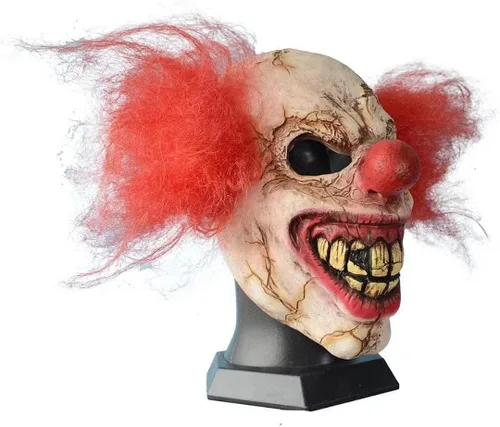 Vista 3 de Máscara de Halloween de cara completa de miedo payaso cosplay para hombre y mujer disfraz