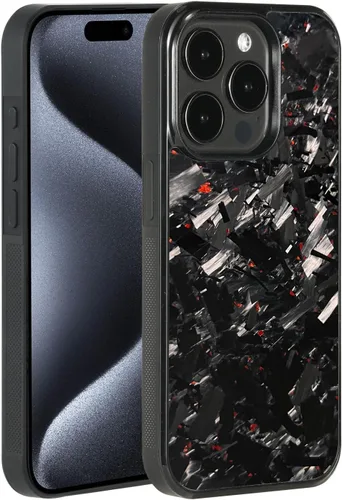 Vista 22 de Grip Series - Funda para iPhone 15 con fibra de carbono forjada real, diseño de bordes agarres, compatible con carga inalámbrica, compatible
