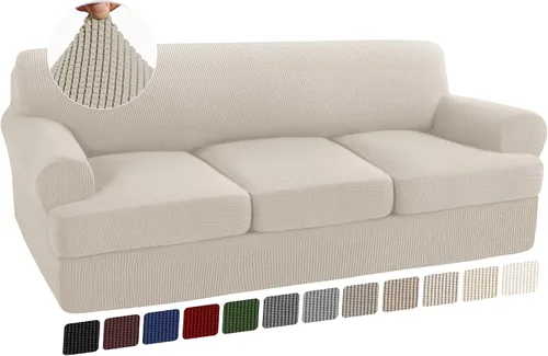 Vista 59 de Turquoize Funda para sillón con cojín en forma de T para sala de estar, funda elástica para sofá, funda suave para sillón, fundas de muebles